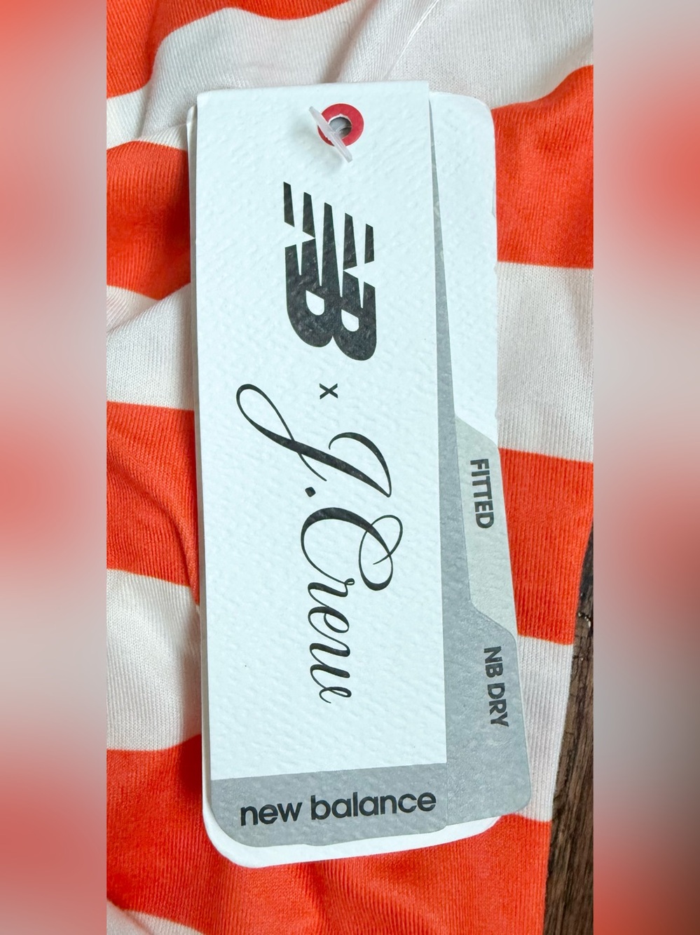 New Balance New Balance x J. Crew Orange White Striped Tank with Navy - Picture 9 of 9
